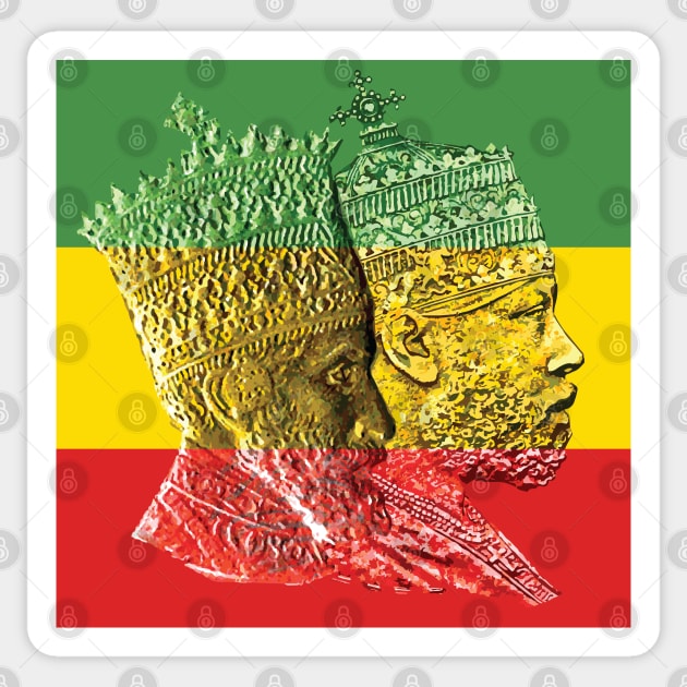 Haile Selassie Menelik Kings of Kings Ethiopia Sticker by rastaseed